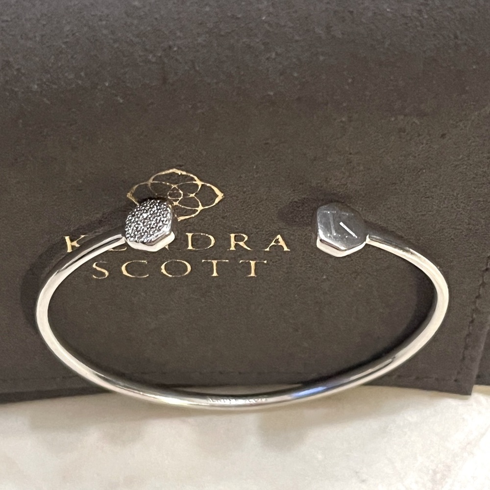 Kendra Scott Davis Hexagon Diamond Cuff Bracelet in Sterling Silver